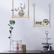 Rustic and Minimalist Hanging Wooden Corner Shelf_19