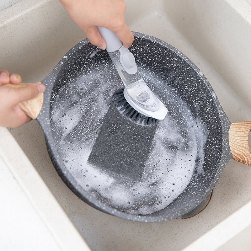 Soap Dispensing Dishwashing Pots and Pans Wand Scrubber_1