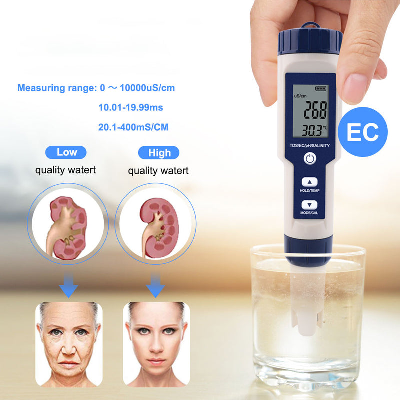 5 in 1 High Accuracy Digital Pen pH Tester for Water_10