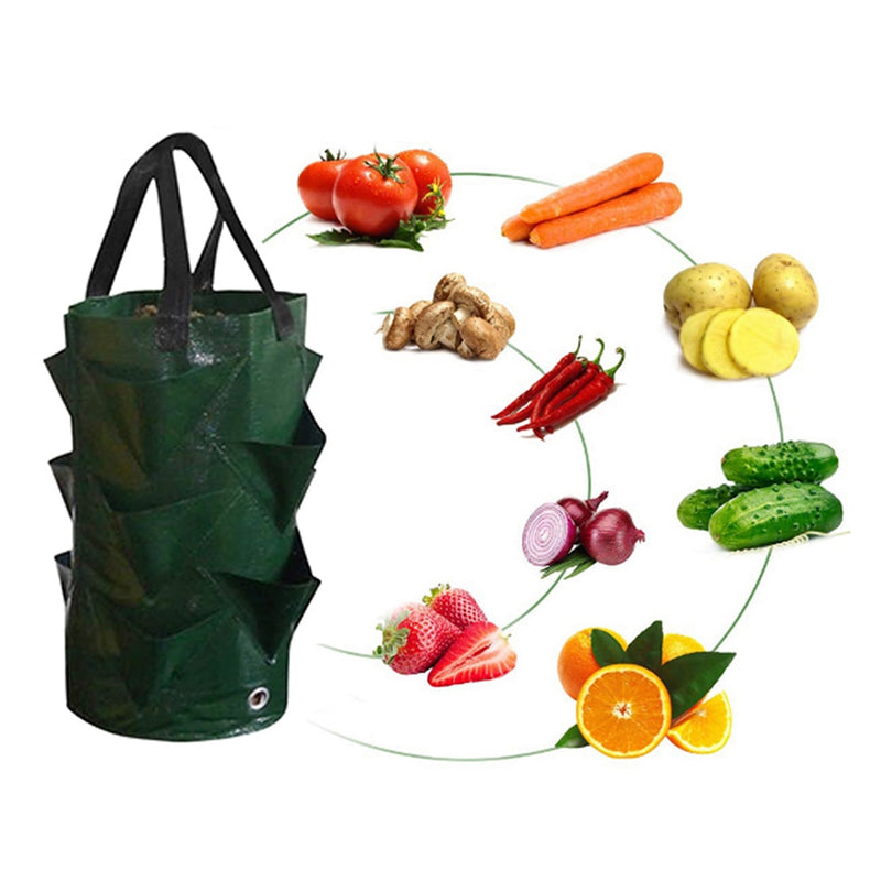 2/4 Pack 3L Hanging Strawberry Planter Aerial Gardening Grow Bag_14