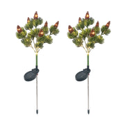 Solar Powered Christmas Tree Pine Cone Holiday Garden Lights_2