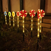 Solar Powered Candy Cane Lollipop Christmas Stake Lights_12