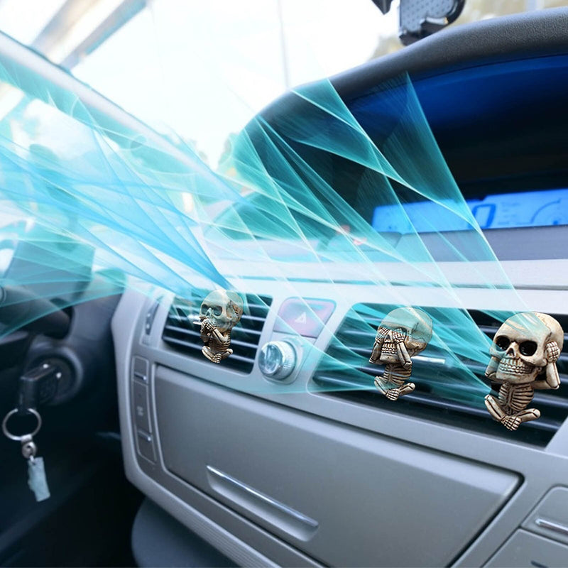 Cute Skull Air Freshener Vent Clip Décor Aromatherapy Resin Car Perfume Diffuser_10
