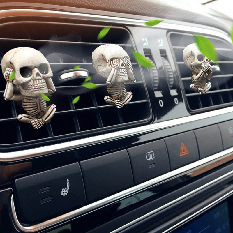 Cute Skull Air Freshener Vent Clip Décor Aromatherapy Resin Car Perfume Diffuser_11
