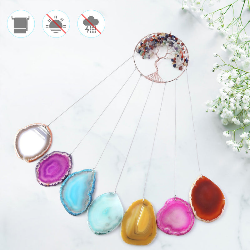 Tree of Life 7 Chakra Healing Stone Handmade Wind Chime_3