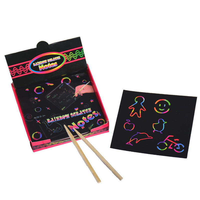 100pcs Rainbow Scratch Mini Notes Paper Pad Cards_8