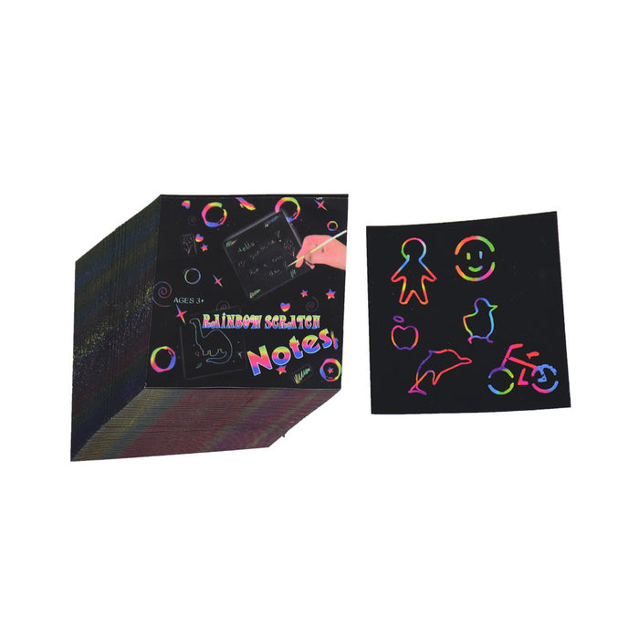 100pcs Rainbow Scratch Mini Notes Paper Pad Cards_11