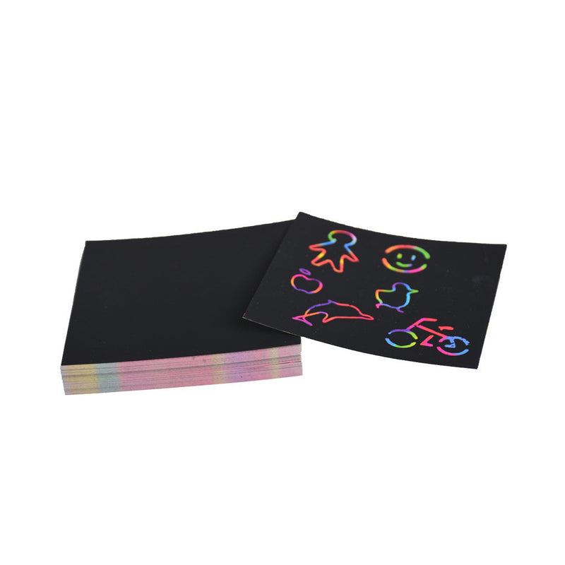 100pcs Rainbow Scratch Mini Notes Paper Pad Cards_12