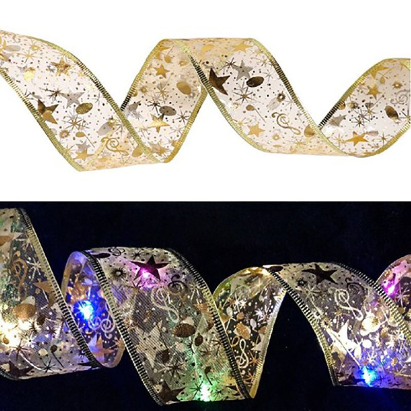 Christmas Ribbon Fairy LED Lights New Year Christmas Tree Decoration-Battery Powered_4