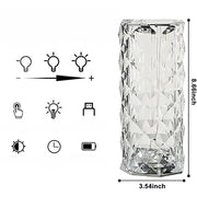 RGB Crystal Table Lamp with Remote Touch Control Crystal Lamp - USB Rechargeable_7