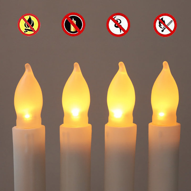 12 Pack Flameless LED Taper Candles Party Home Decoration Floating Candles-Battery Powered_12