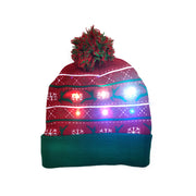 LED Christmas Theme Xmas Beanie Knitted Hat - Battery Operated_14