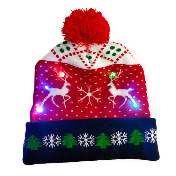 LED Christmas Theme Xmas Beanie Knitted Hat - Battery Operated_18