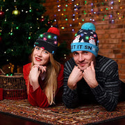 LED Christmas Theme Xmas Beanie Knitted Hat - Battery Operated_10