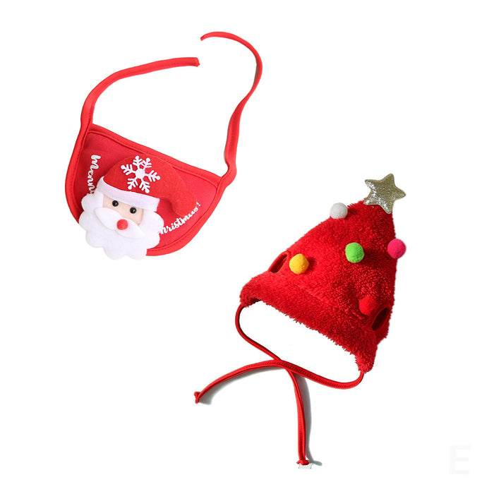 Holiday Christmas Scarf Bibs and Hat Pet Dress Up Costume_12