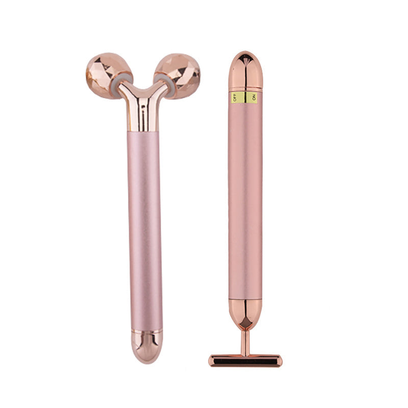 2 IN 1 Electric Face Massager 24k Golden Facial Massager – Battery Powered_1