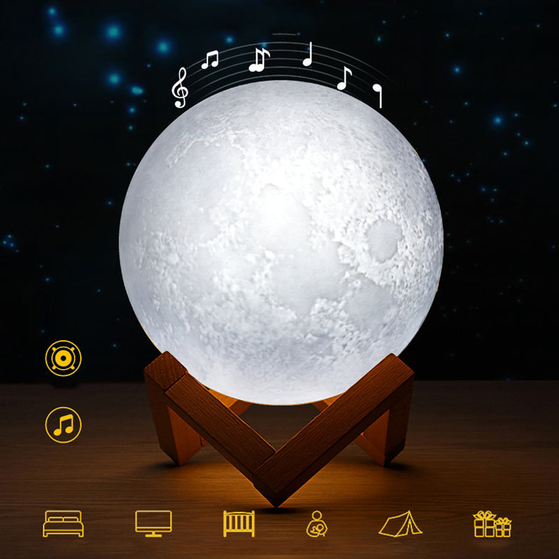 Remote Control Moon Lamp Bluetooth Speaker- USB Charging_9