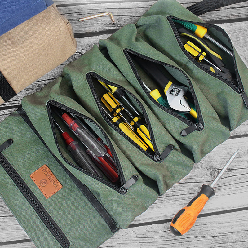 Roll-up Canvass Storage Bag Small Tools Organizer Pouch_4