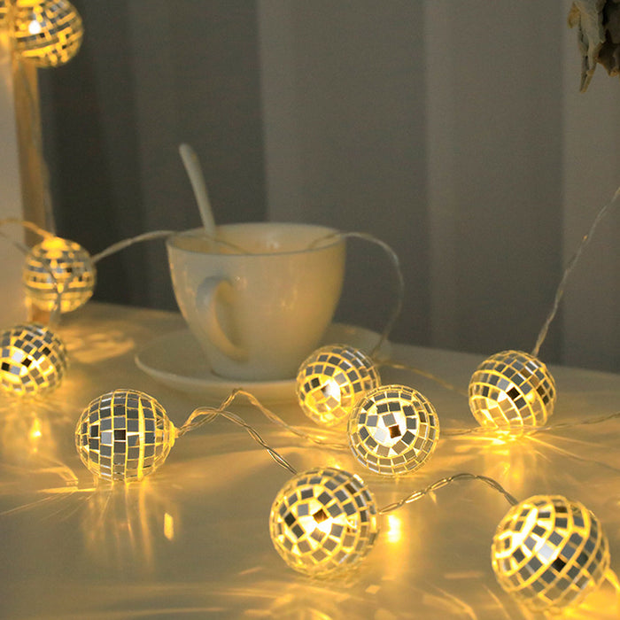 10/20/40 LED Mirror Ball Fairy String Disco Lights-Battery Operated_10