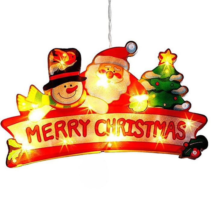 Christmas Window Lights Decorations with Suction Cup Party Indoor Décor - Battery Powered_12