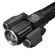 LED Three Lamp Head Portable Flash Light-USB Rechargeable_2