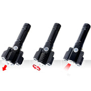 LED Three Lamp Head Portable Flash Light-USB Rechargeable_5