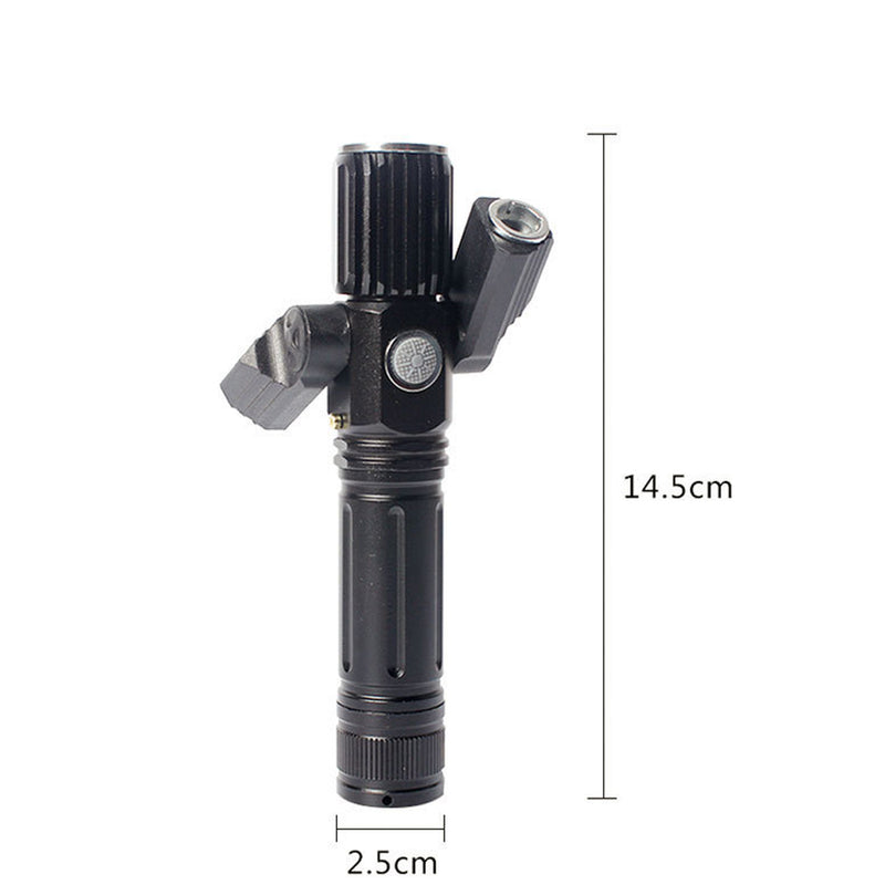 LED Three Lamp Head Portable Flash Light-USB Rechargeable_6