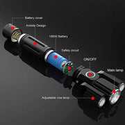 LED Three Lamp Head Portable Flash Light-USB Rechargeable_7