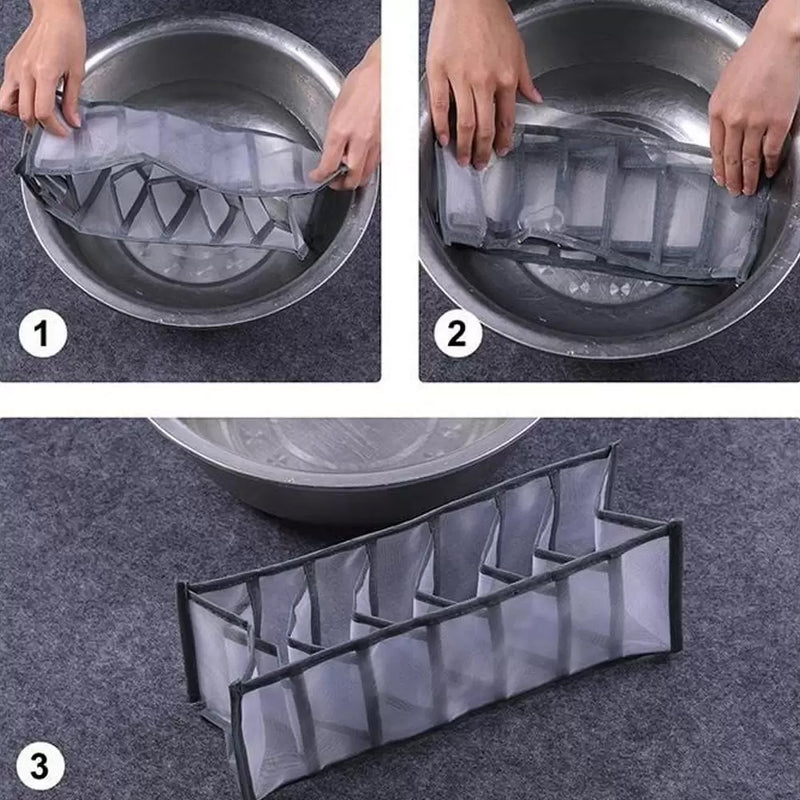 7 Grids Mesh Foldable Clothes Storage and Drawer Organizer_8