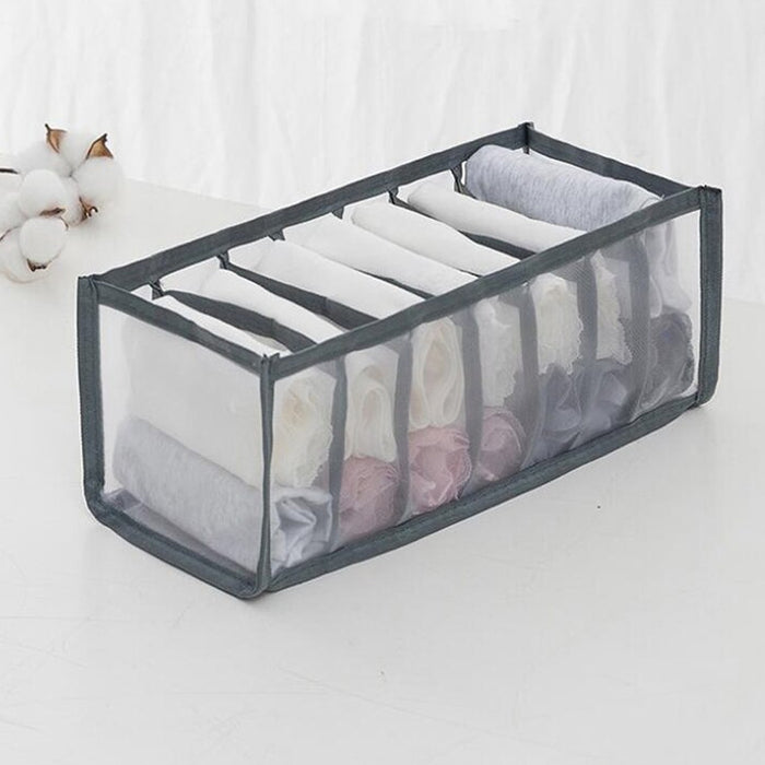7 Grids Mesh Foldable Clothes Storage and Drawer Organizer_2