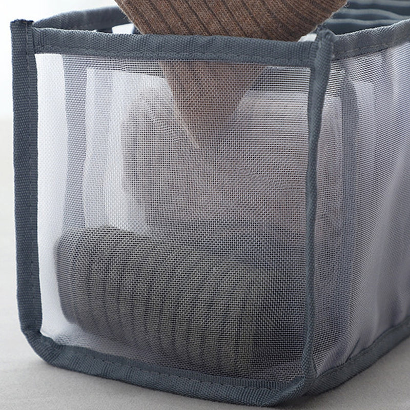 7 Grids Mesh Foldable Clothes Storage and Drawer Organizer_3