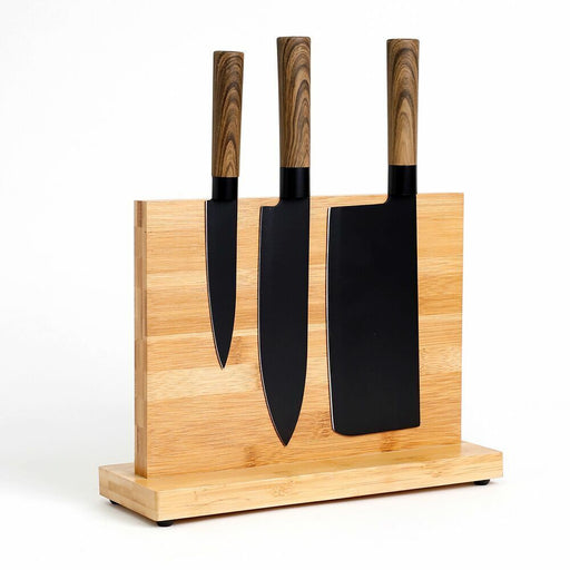 Bamboo Magnetic Kitchen Knife Rack Cutlery Storage Holder Block_5