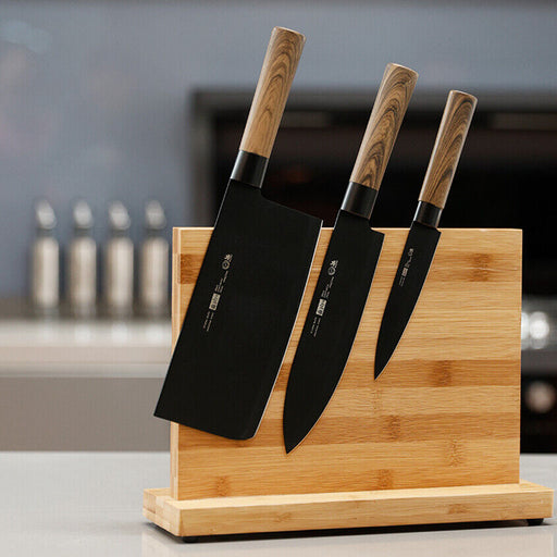 Bamboo Magnetic Kitchen Knife Rack Cutlery Storage Holder Block_8