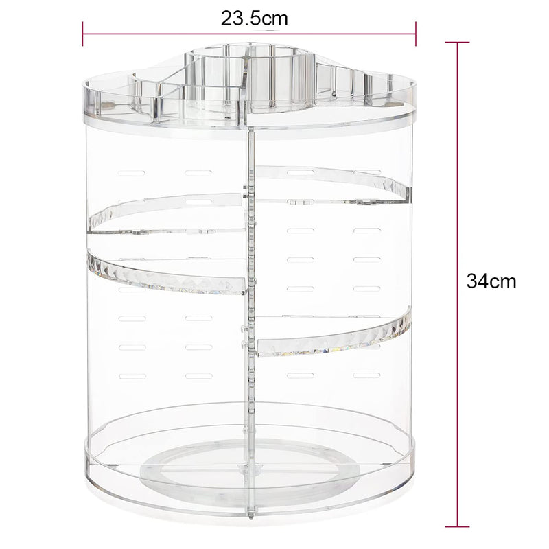 360° Rotating Acrylic Makeup Organizer Clear Cosmetics Holder_1