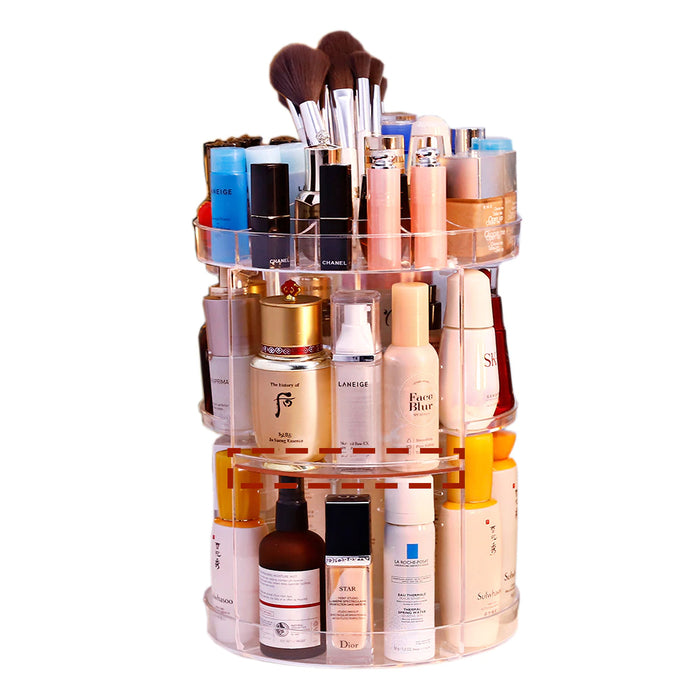 360° Rotating Acrylic Makeup Organizer Clear Cosmetics Holder_3