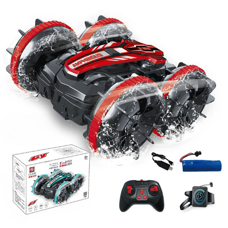 2.4GHz Dual RC Amphibious Stunt Car & Watch Gesture Sensor RC Boat Toy - USB Rechargeable_7