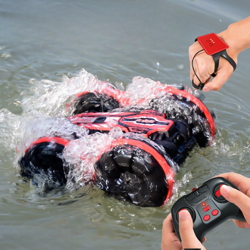 2.4GHz Dual RC Amphibious Stunt Car & Watch Gesture Sensor RC Boat Toy - USB Rechargeable_4