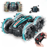 2.4GHz Dual RC Amphibious Stunt Car & Watch Gesture Sensor RC Boat Toy - USB Rechargeable_0