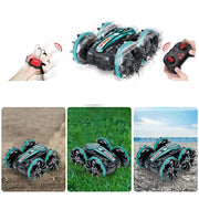 2.4GHz Dual RC Amphibious Stunt Car & Watch Gesture Sensor RC Boat Toy - USB Rechargeable_11