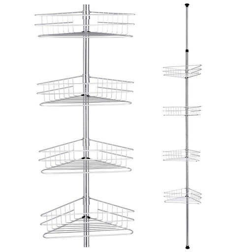 Adjustable 110 1/4corner shelf Utility Storage Shelves for Kitchen, Living Room, Bathroom（with metal shelf）_0