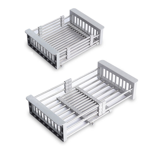 Over the Sink Stainless Steel Dish Drying Rack Kitchen Organizer_2