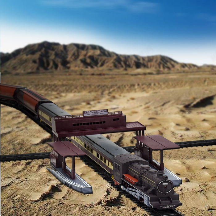 Electric Large Classic Train Set RAIL Vehicle Kids Toy Track-Battery Operated_7