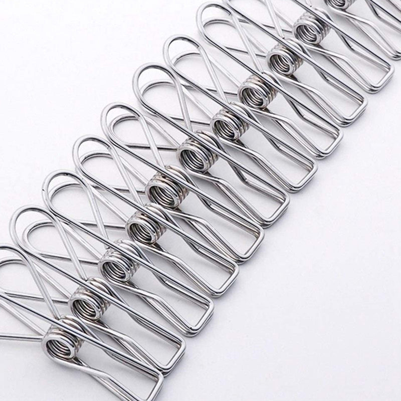 60pcs Stainless Steel Clothes Pegs Windproof Sealing Clamp_6