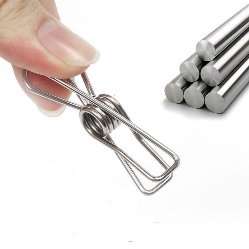 60pcs Stainless Steel Clothes Pegs Windproof Sealing Clamp_9