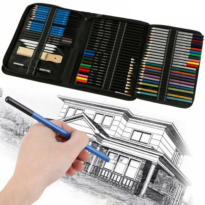 72pcs Professional Drawing Sketch Kit Pencil Sketch Charcoal Tools_5
