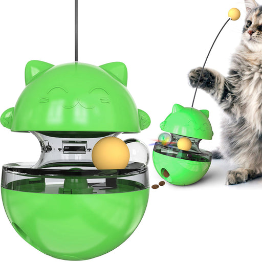 Cat Treat Dispenser Toy Ball Kitten Self Play Interactive Tumbler Toy_13