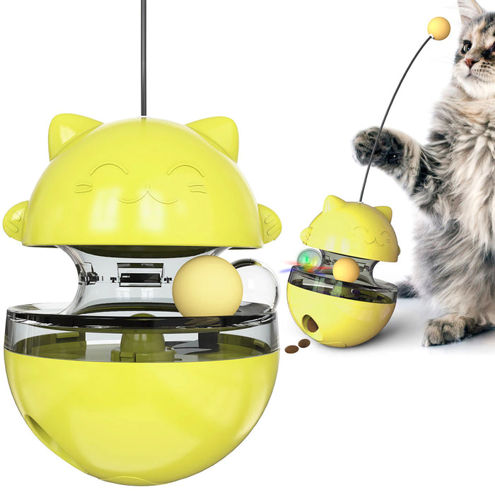 Cat Treat Dispenser Toy Ball Kitten Self Play Interactive Tumbler Toy_14
