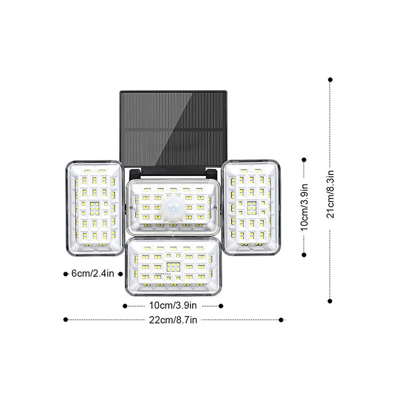 4 Head Solar Powered Motion Sensor Outdoor Flood Lamp_2