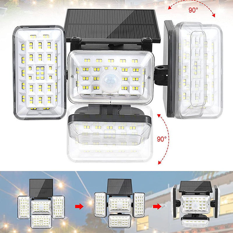 4 Head Solar Powered Motion Sensor Outdoor Flood Lamp_6