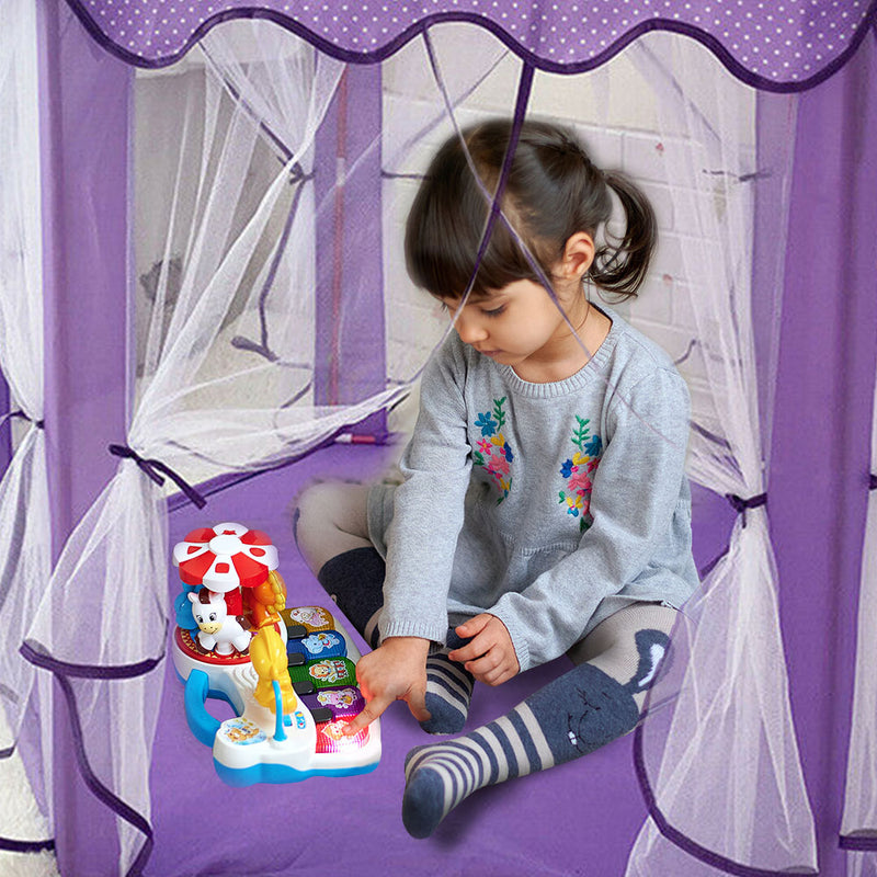 Large Play  House Teepee Tent Kids Canvas with Star LED Light-Battery Operated_6